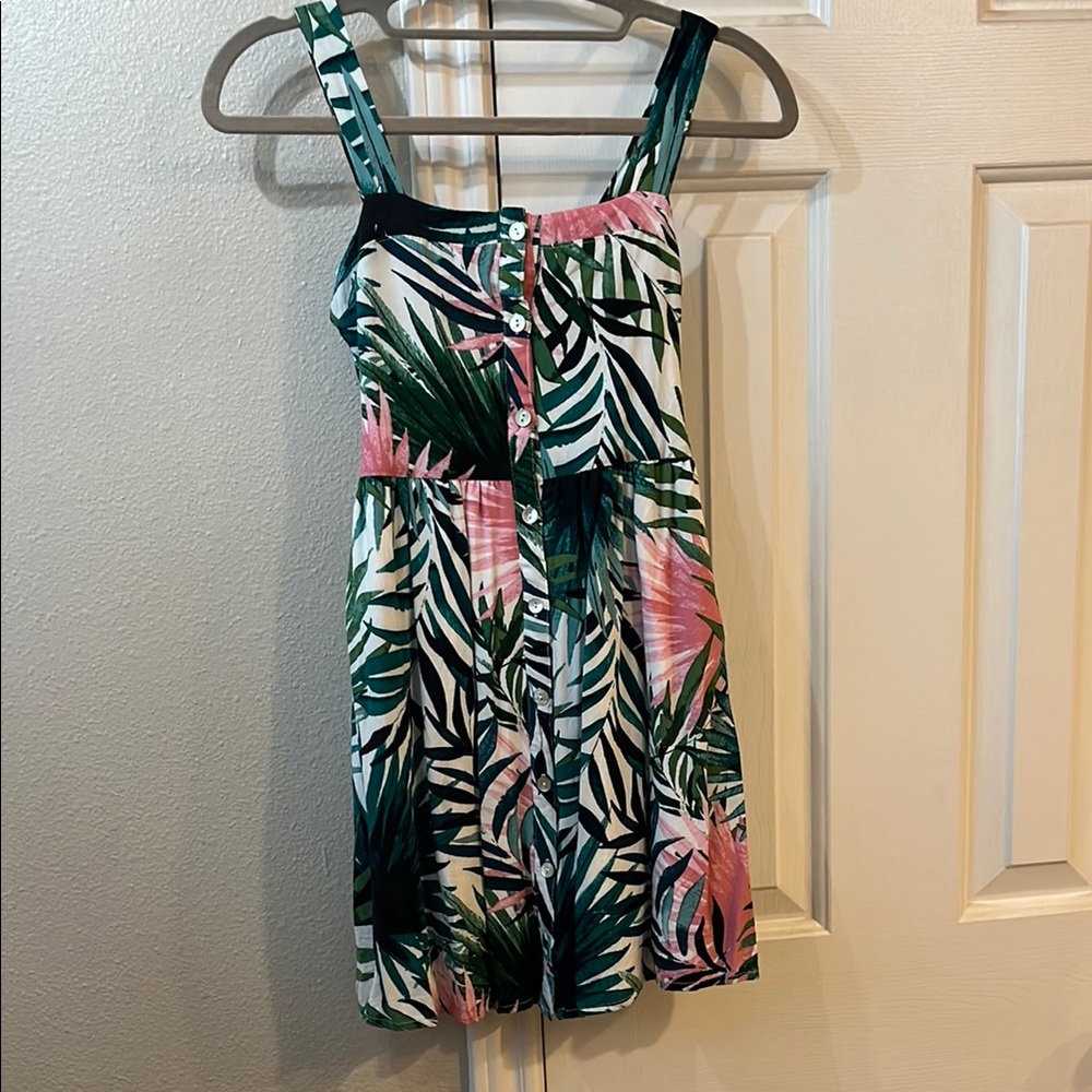 Tropical Leaf Print Sundress